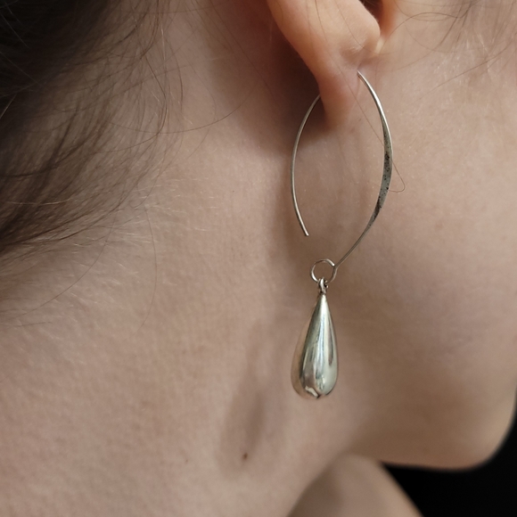 Formal Silver Earrings - Picture 2 of 3